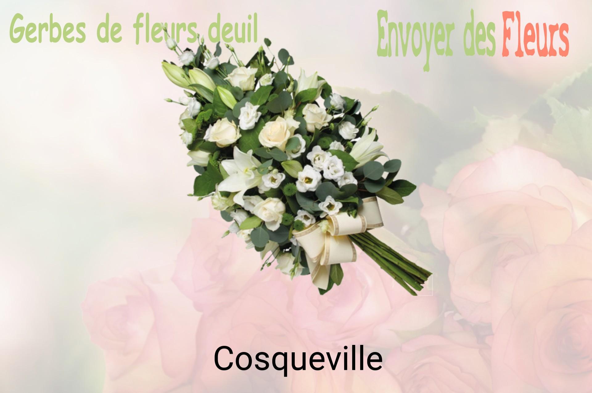 Gerbe de fleurs de deuil livrée à Cosqueville